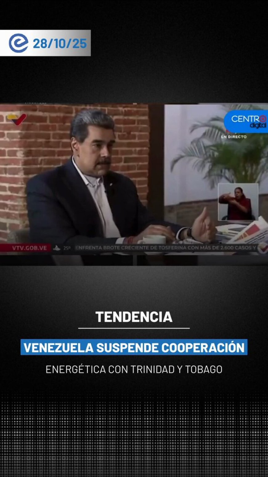 Venezuela suspende cooperación energética con Trinidad y Tobago