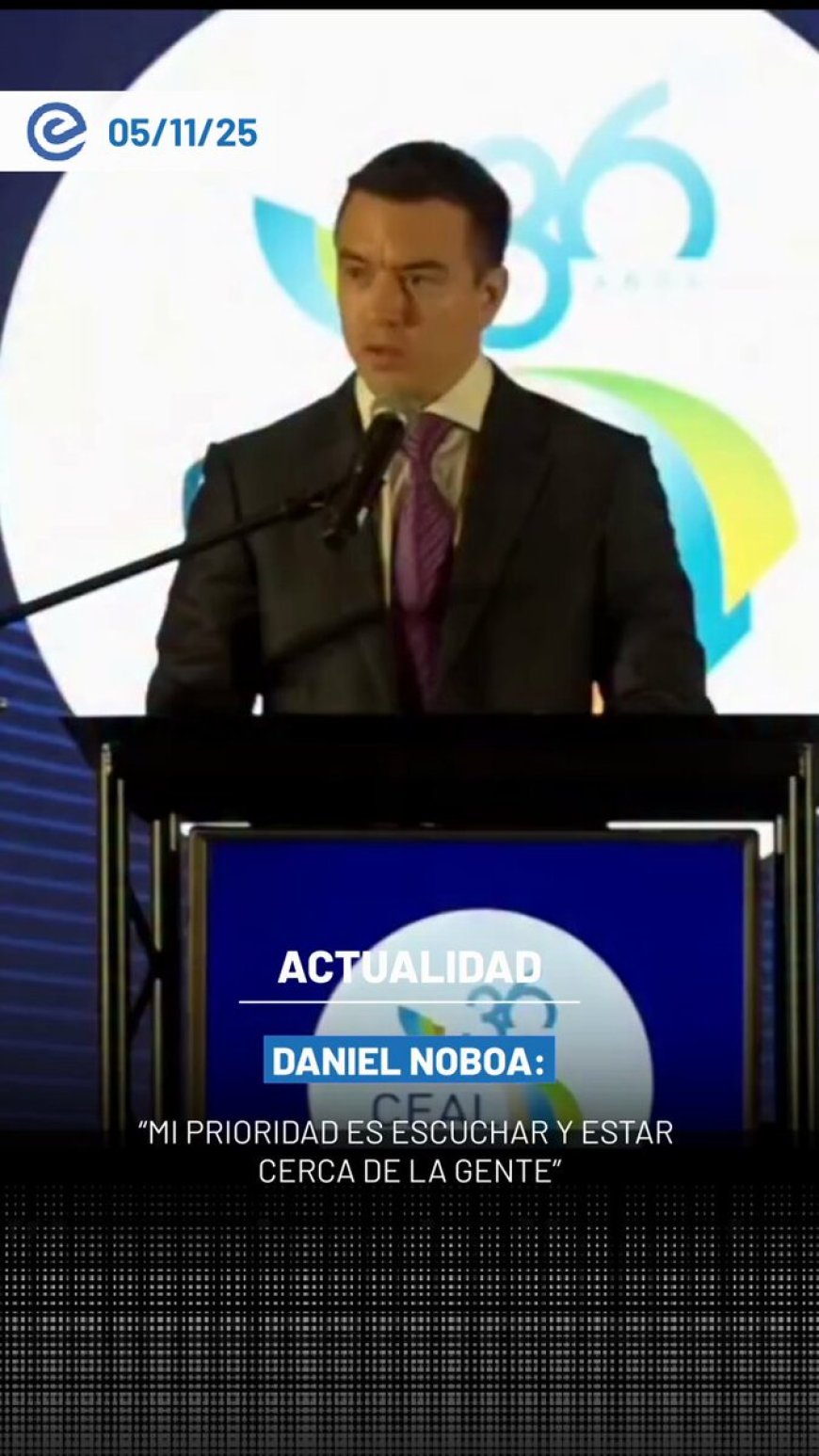 🔵 “La minería ilegal se está volviendo igual de rentable que la coca”, advirtió el presidente Daniel Noboa ante empresarios, tras revelar operativos que destruyeron campamentos ilegales en Imbabura y Azuay.
