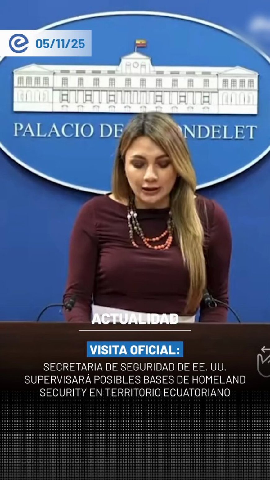 Kristi Noem visita Ecuador para fortalecer la cooperación en seguridad