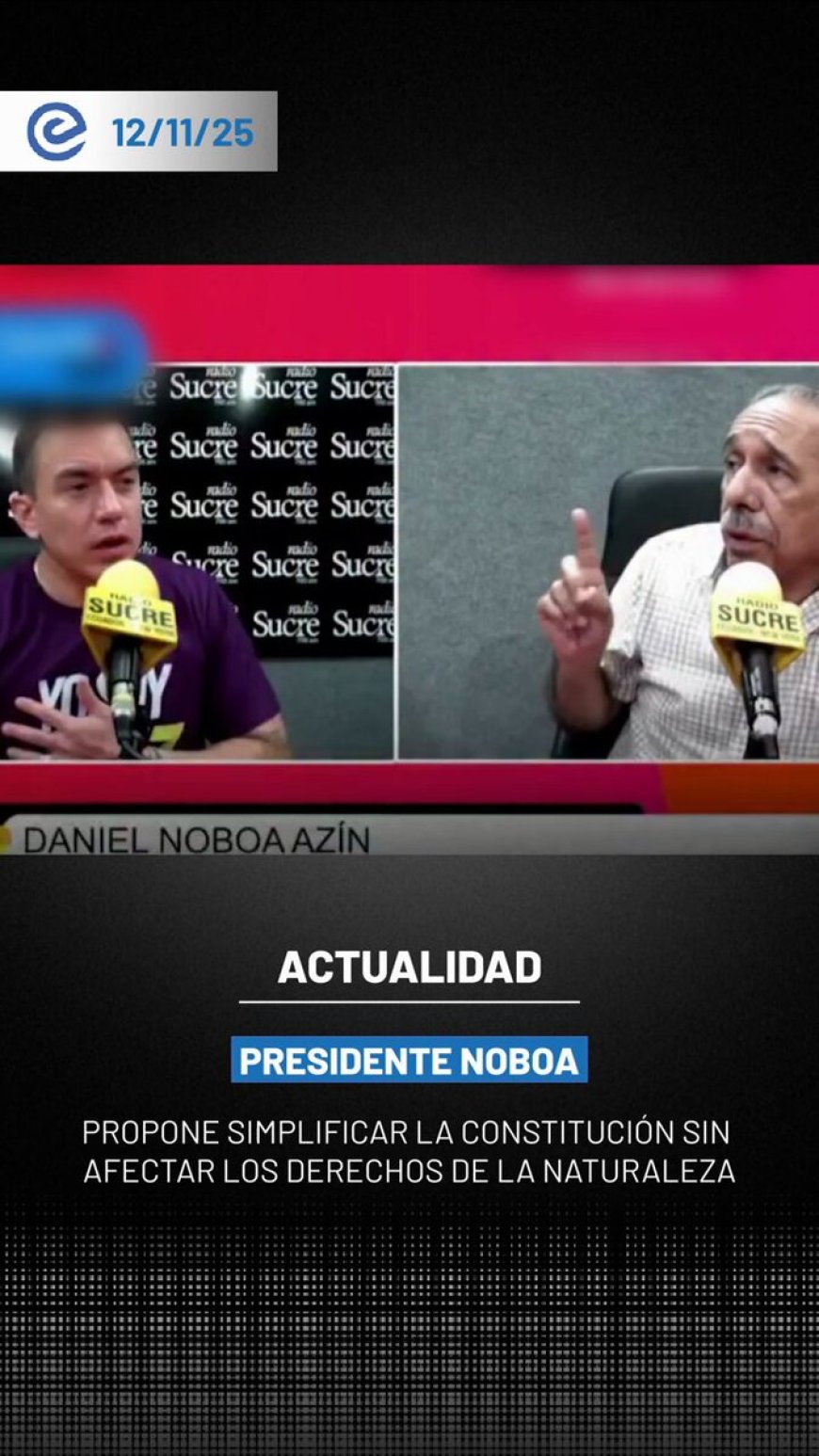 Daniel Noboa propone simplificar la Constitución para impulsar el desarrollo