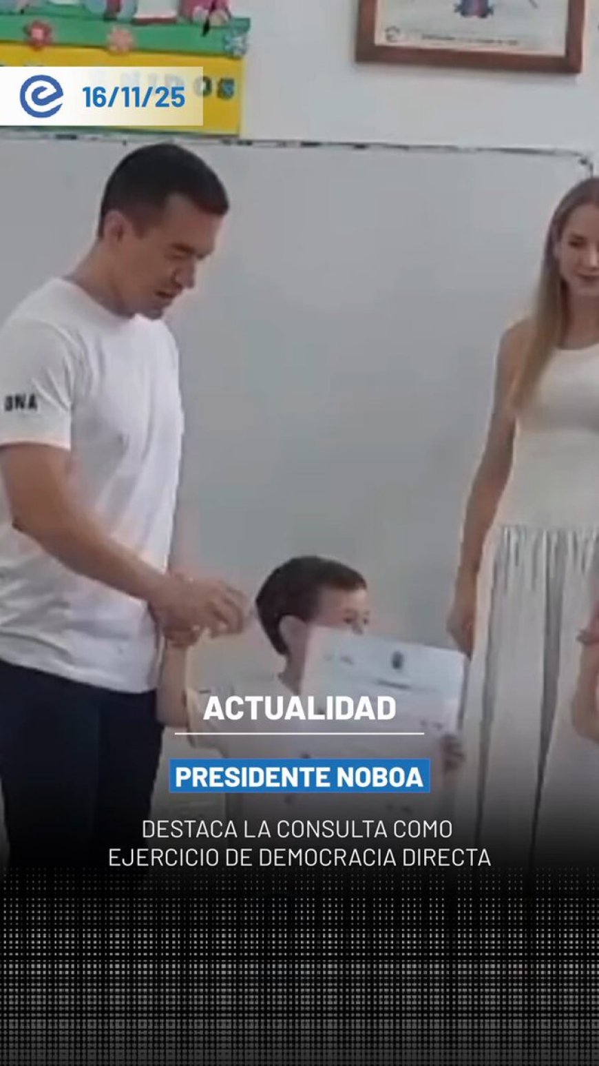 Daniel Noboa vota en Olón, Santa Elena, en jornada electoral