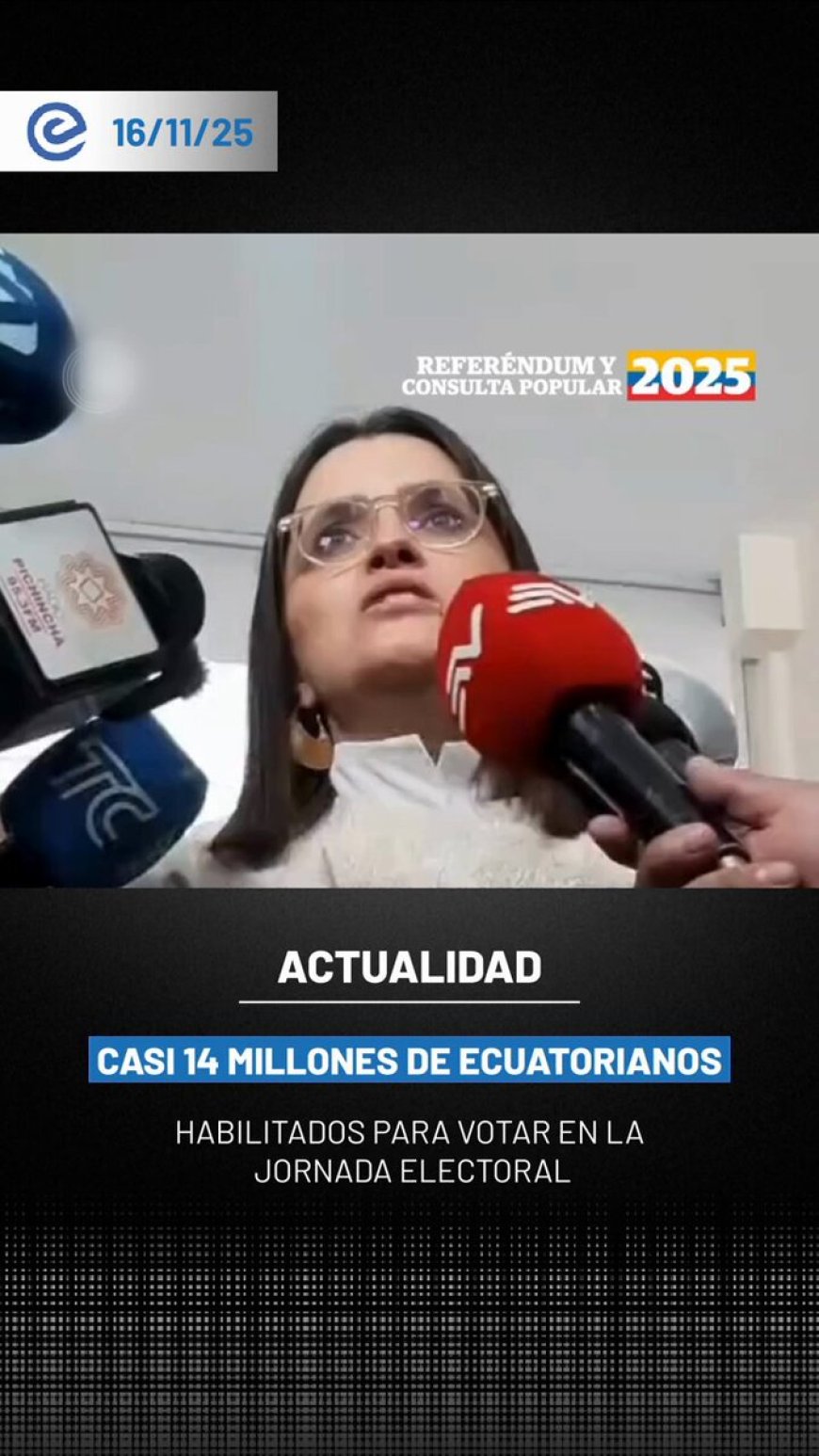 🔵 Más de 13,9 millones de ecuatorianos están habilitados para participar hoy en el referéndum y la consulta popular, en una jornada marcada por el voto obligatorio.