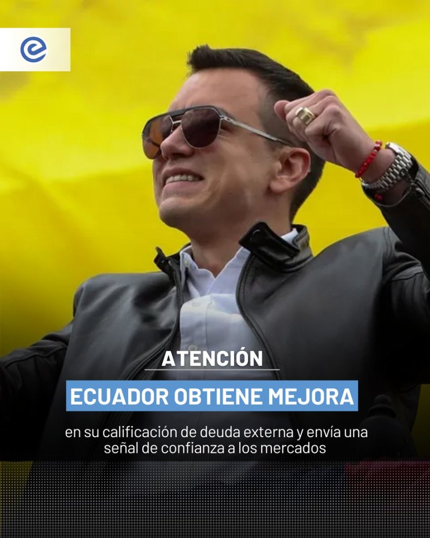 🔵 Ecuador avanza en los mercados internacionales. Fitch Ratings elevó el Recovery Rating (RR) del país a RR3, una señal de mayor confianza para inversionistas y acreedores.