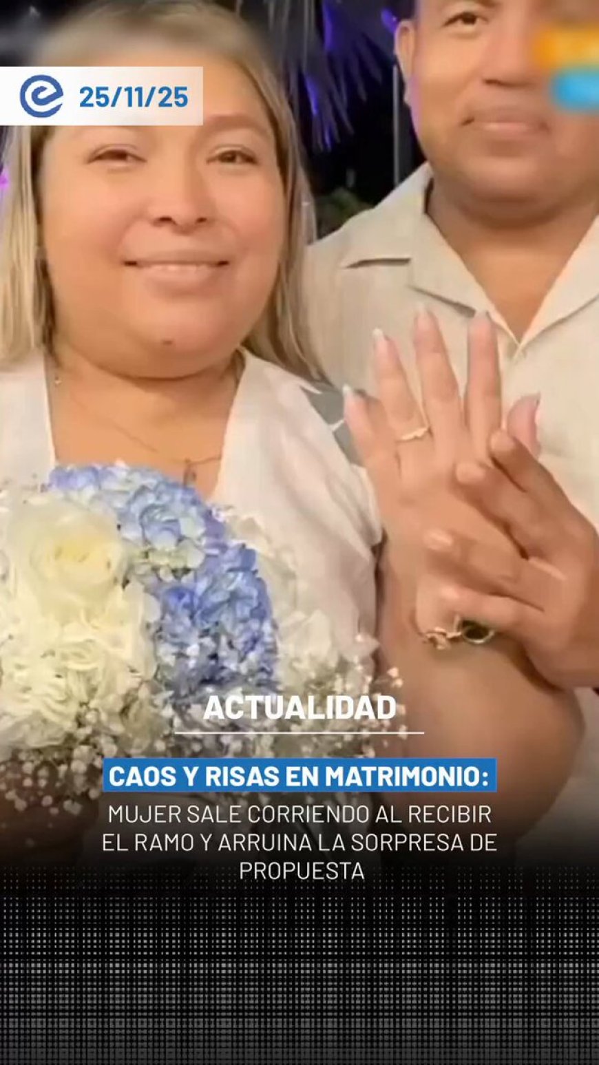 Invitada huye del ramo y su novio la sorprende con propuesta de matrimonio