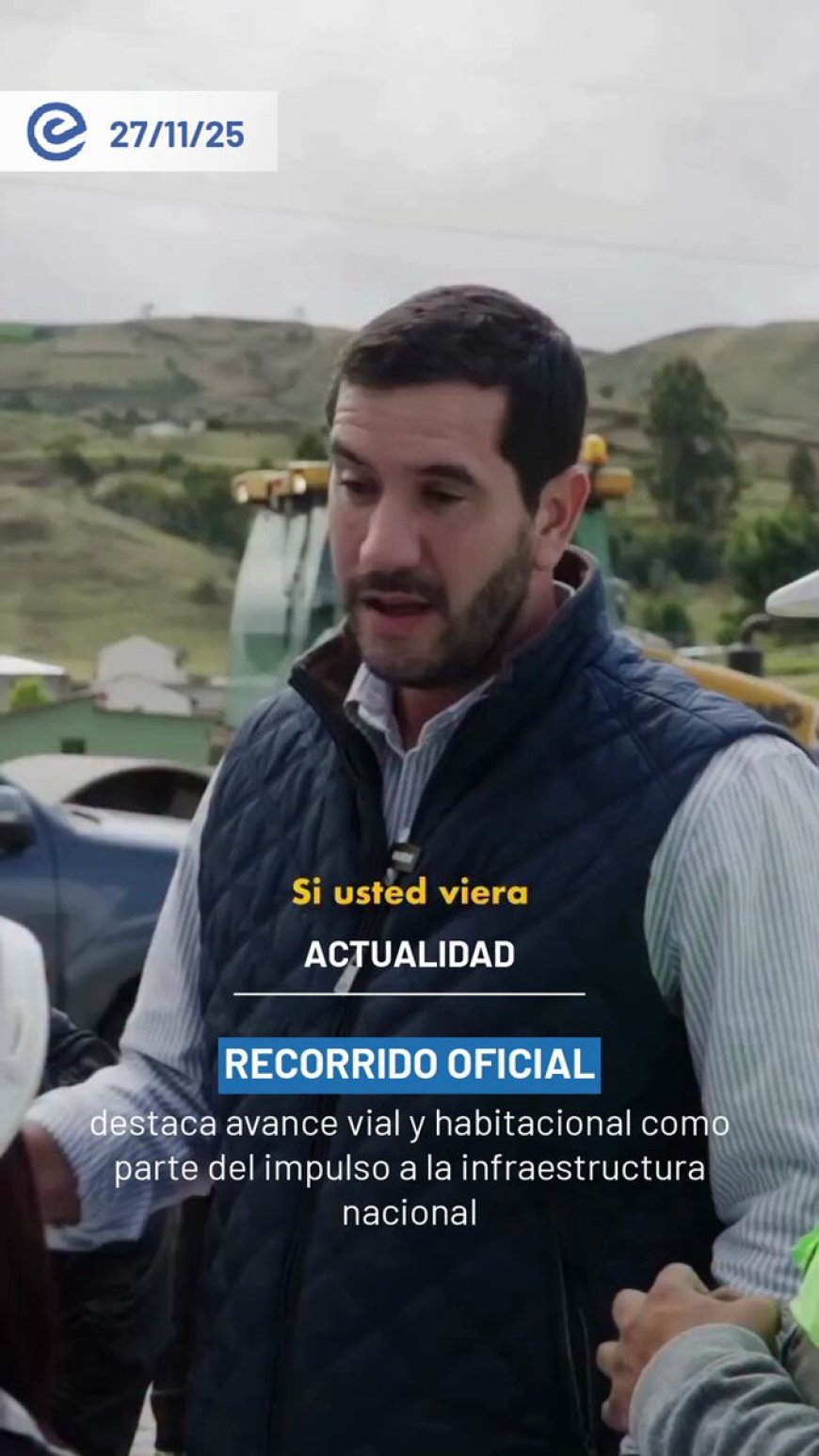 🔵 El Gobierno informó que recorrió dos obras estratégicas en Chimborazo: la vía Guayaquil–Riobamba, en el tramo Balbanera–Pallatanga–Cumandá, y el proyecto habitacional de Pallatanga. La administración destaca que estas intervenciones impulsan conectividad y desarrollo para miles de ciudadanos.