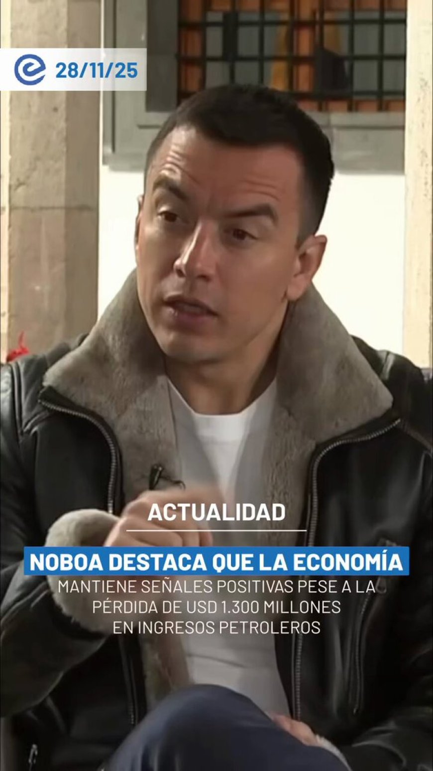 Noboa afirma que la economía ecuatoriana mejora pese a pérdidas petroleras