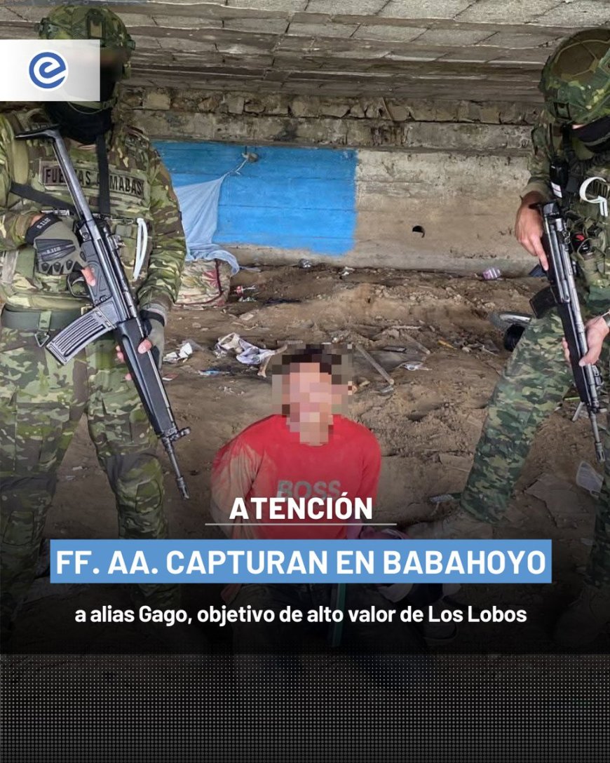 Capturan a Alias Gago, líder de Los Lobos, en Babahoyo