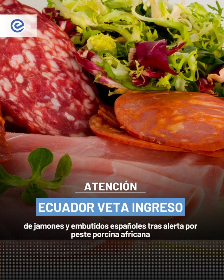 Alerta Sanitaria: Ecuador prohíbe ingreso de jamones y embutidos de cerdo desde España