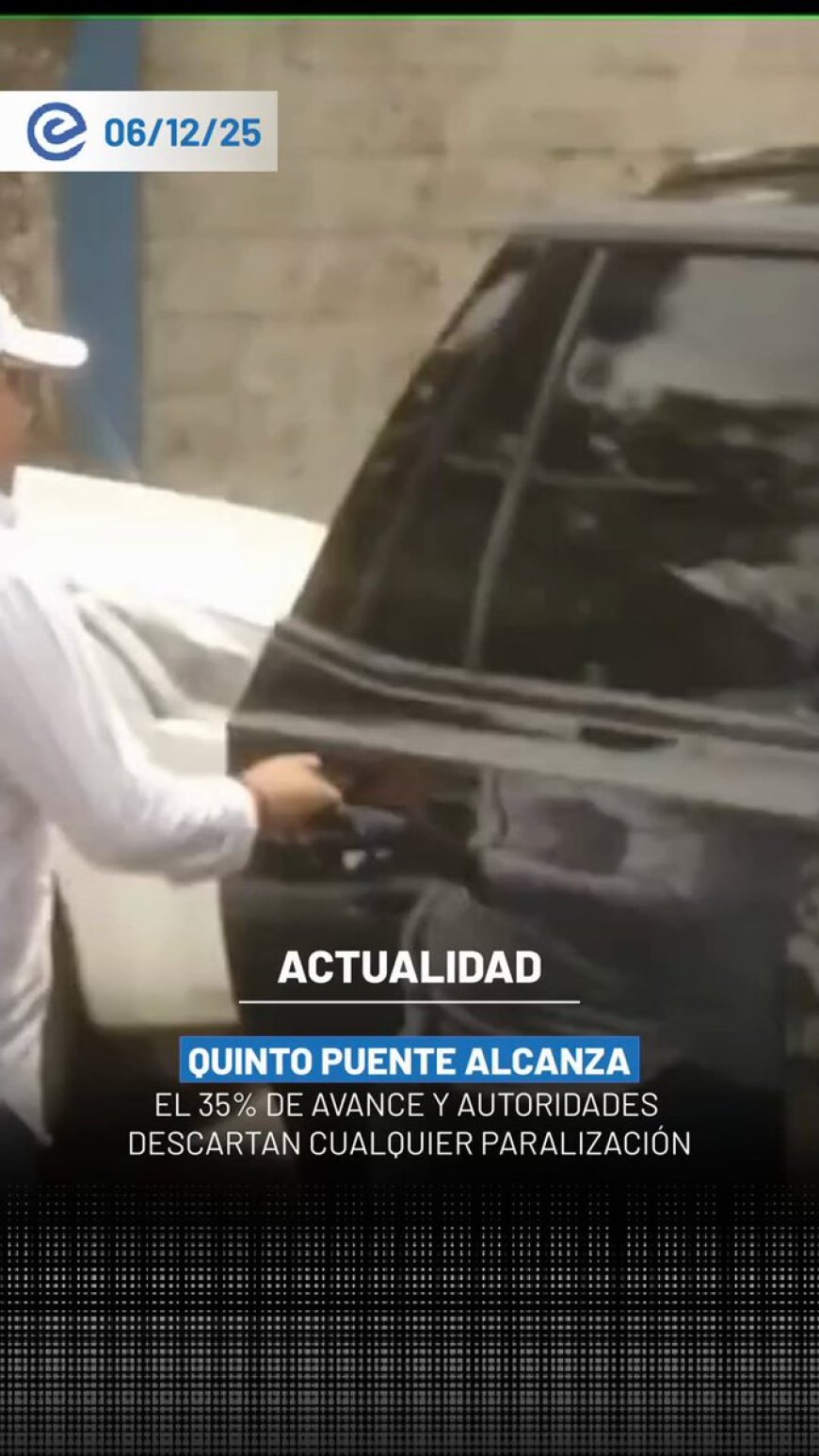 🔵 Las obras del Quinto Puente alcanzan un avance del 35%, según las autoridades, quienes aseguraron que el proyecto continúa ejecutándose sin interrupciones.