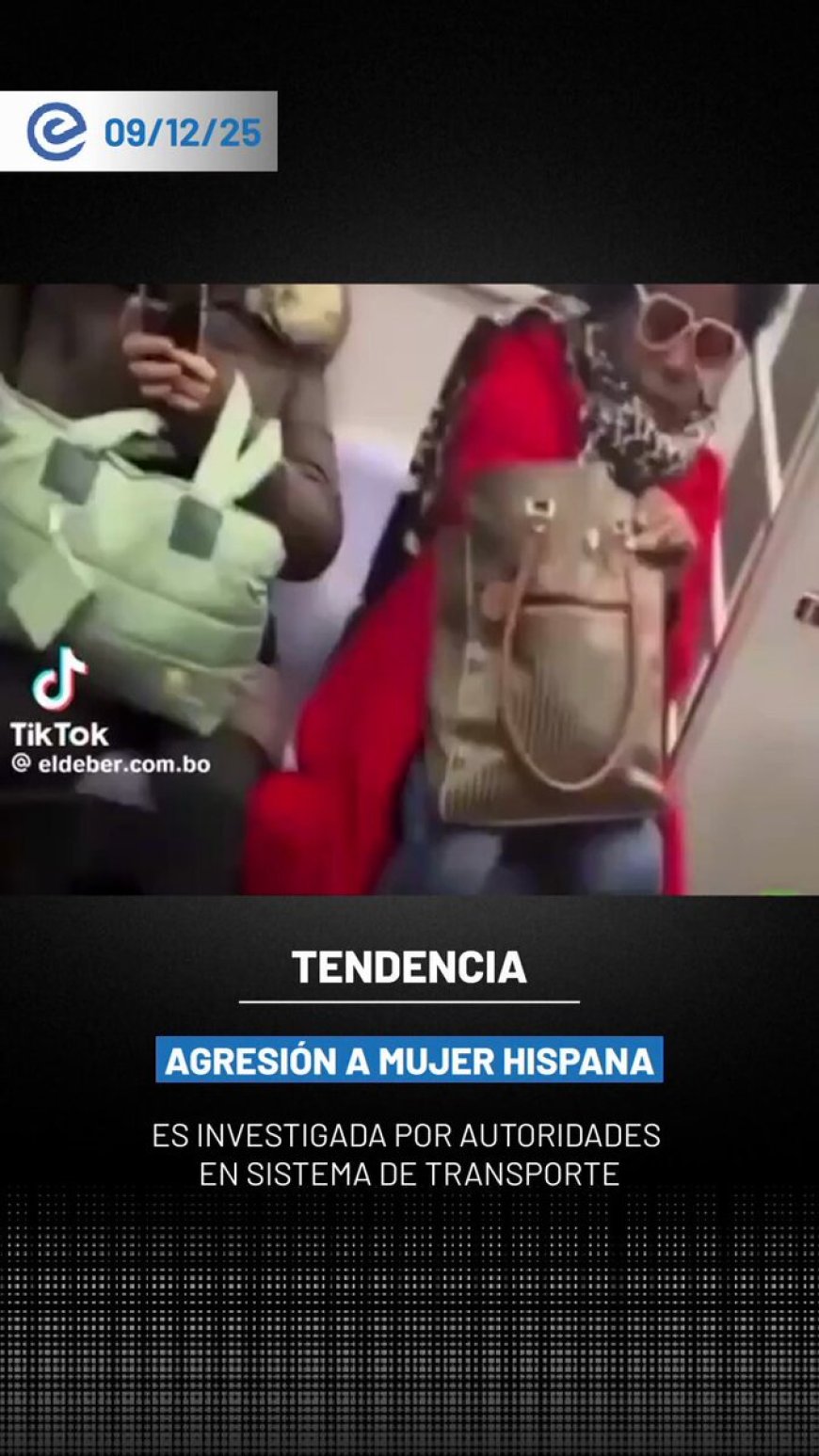 🔵 Una mujer hispana fue agredida verbalmente en el metro de EE.UU. por sentarse junto a otra pasajera, quien la insultó repetidamente con comentarios xenófobos y despectivos. El ataque quedó registrado en video.