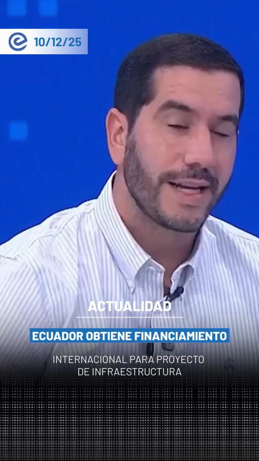 🔵 El ministro Roberto Luque confirmó en Teleamazonas que el BID firmará un financiamiento de USD 500 millones para impulsar la construcción del crédito “Miti-Miti”.