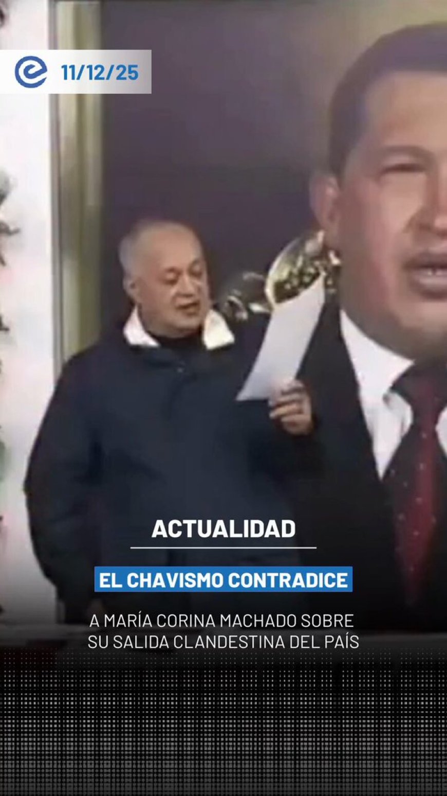 🔵 Diosdado Cabello afirmó en su programa Con el Mazo Dando que “solo puedo decir que nosotros la pusimos en Europa”, atribuyéndose la salida de María Corina Machado del país y restando mérito a la operación que la llevó a Oslo.