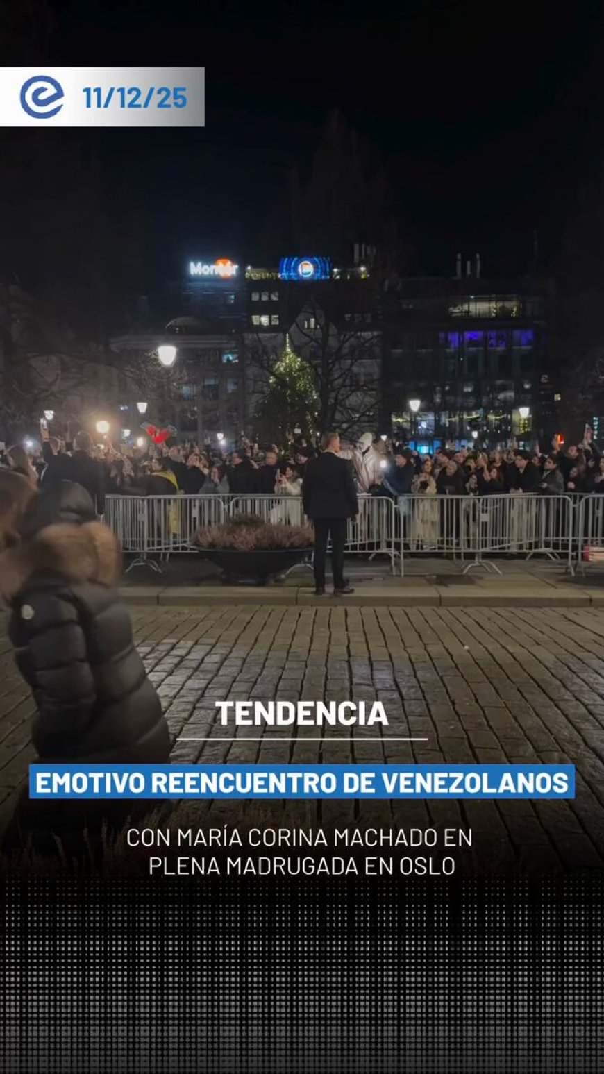 🔵 En las calles frías de Oslo, cientos de venezolanos rompieron la madrugada con un grito común: “¡Libertad!”. El esperado reencuentro con María Corina Machado desató una oleada de emoción difícil de contener.