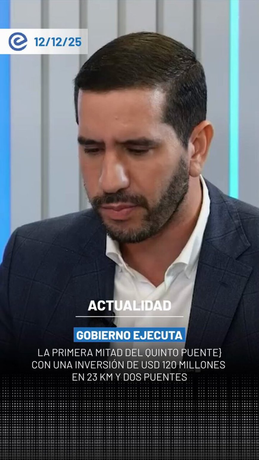 🔵 El ministro Roberto Luque destacó que el Quinto Puente trasciende lo vial: es un corredor logístico esencial para el país. La primera mitad avanza con USD 120 millones destinados a 23 kilómetros y dos puentes.