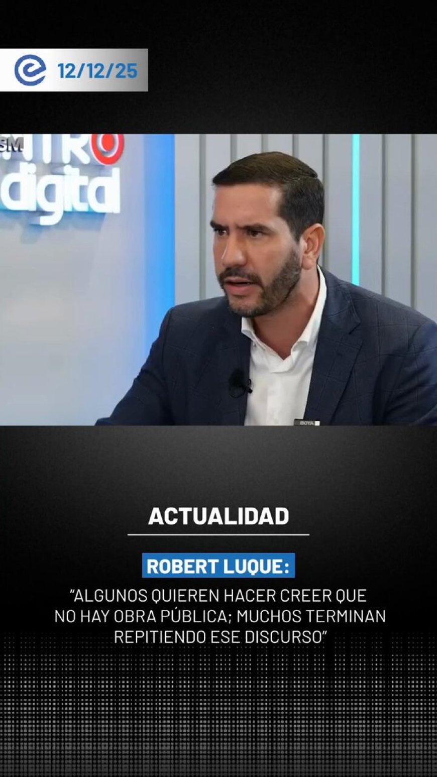 🔵 Roberto Luque respondió a las críticas sobre una supuesta falta de obra pública y afirmó que la percepción se debe a sectores que intentan instalar ese discurso, generando una narrativa que muchos terminan creyendo.