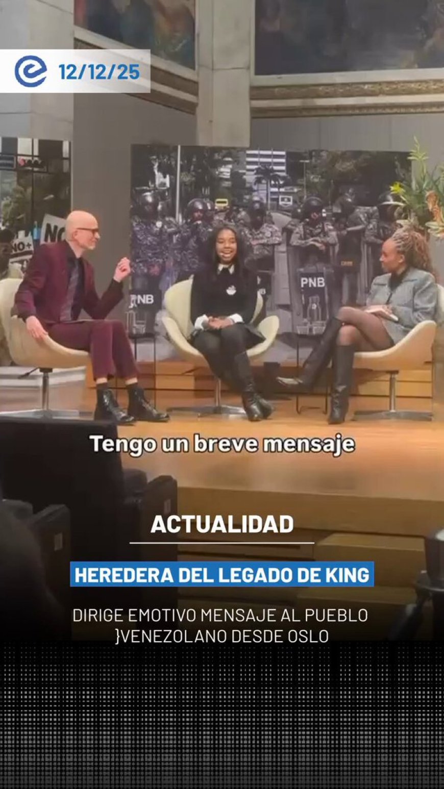 🔵 Yolanda Renee King, nieta de Martin Luther King, envió un emotivo mensaje a los jóvenes venezolanos: “Aunque mi abuelo fue asesinado en 1968, su sueño no se ha ido”.