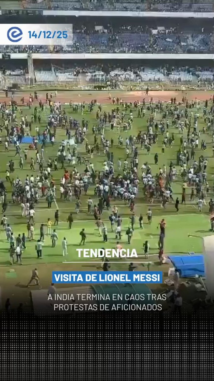 🔵La visita de Lionel Messi a India terminó en desorden luego de que su aparición ante los aficionados durara apenas 22 minutos.