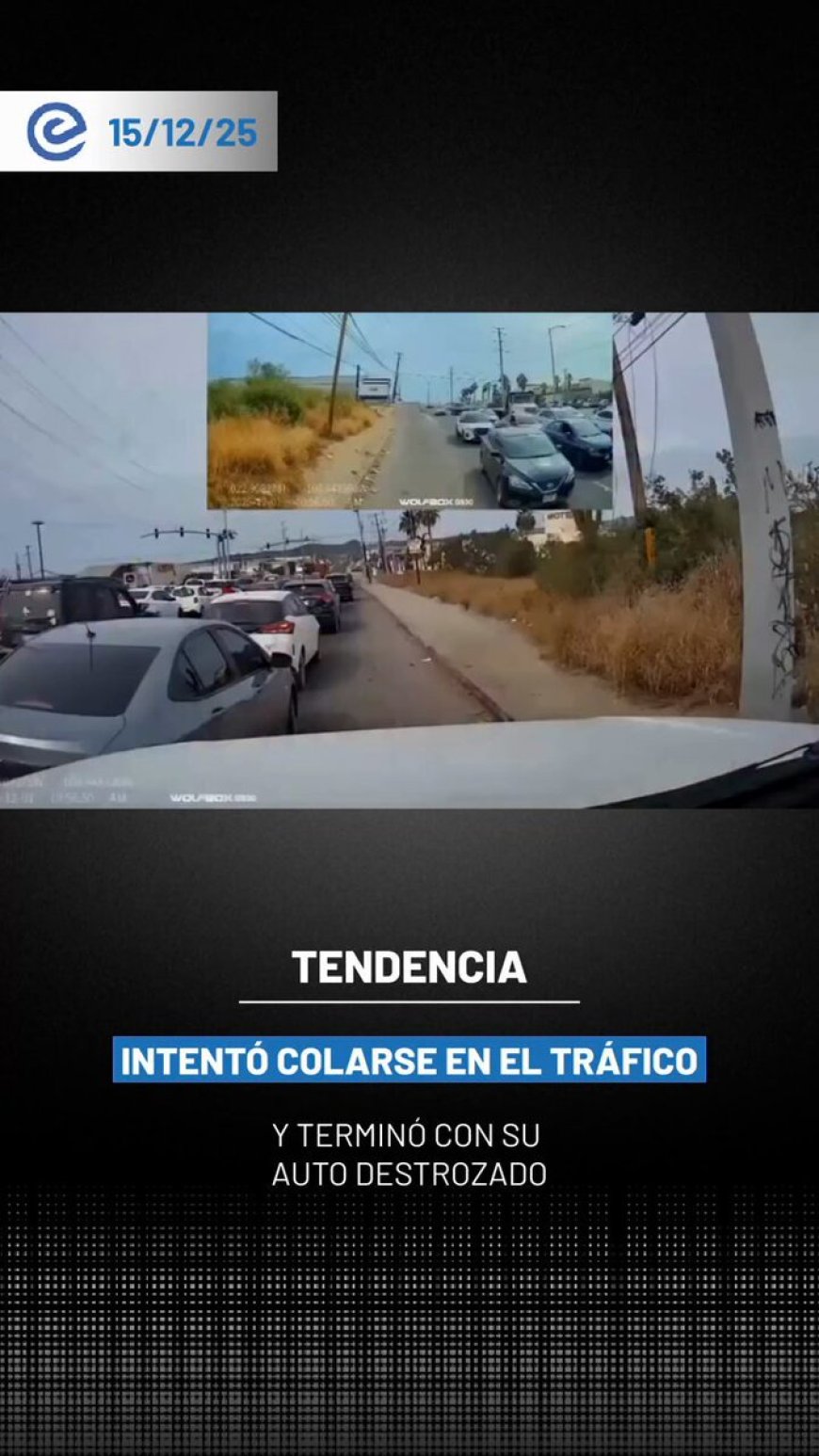🔵 Incidente vial por intento de colarse en el tráfico