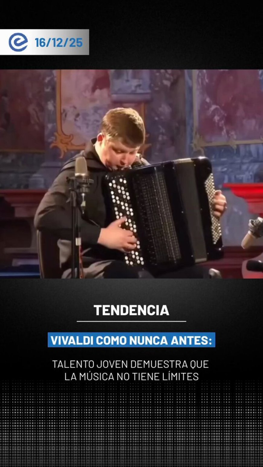 🔵 Un joven músico se volvió viral en redes sociales tras interpretar en acordeón una de las obras más complejas de Antonio Vivaldi, originalmente concebida para orquesta.