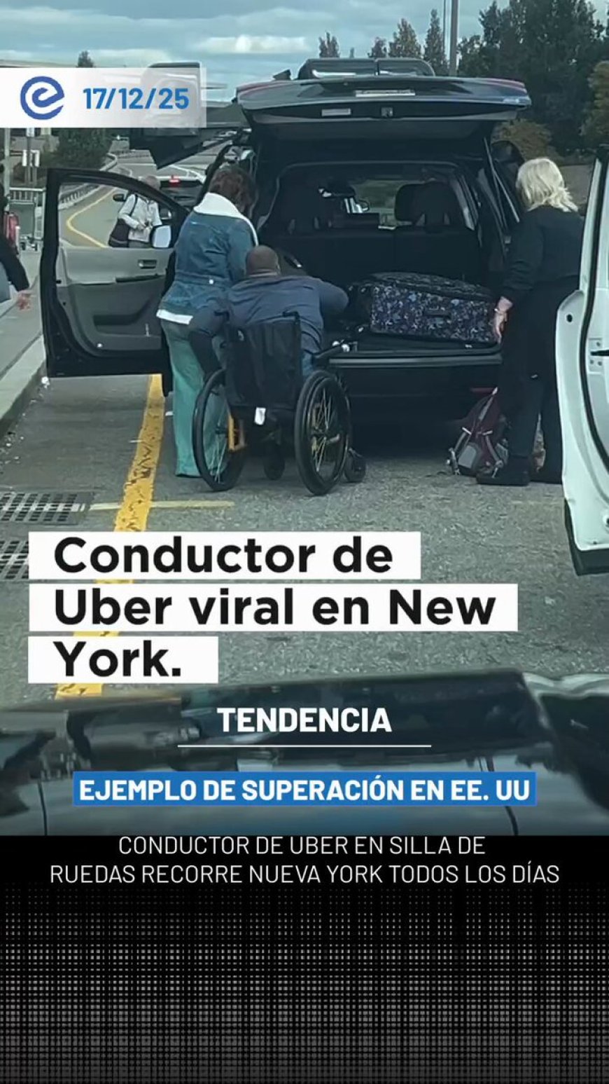🔵 En Nueva York, un conductor de Uber que se moviliza en silla de ruedas se ha convertido en ejemplo de inclusión y determinación al trabajar diariamente con un vehículo adaptado.