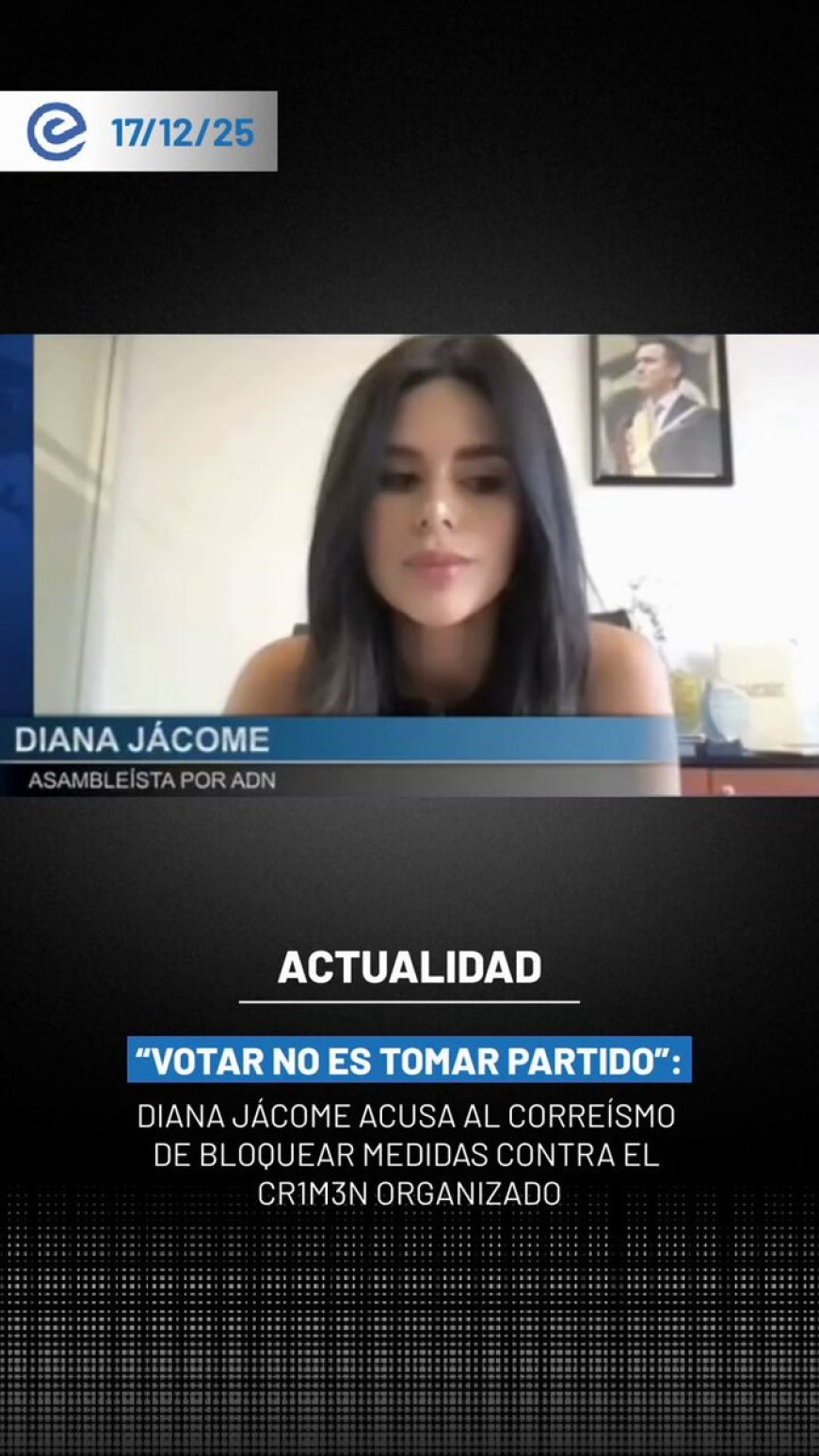 🔵 La asambleísta oficialista Diana Jácome cuestionó al correísmo por votar en contra de una reforma al COIP que buscaba frenar el crimen organizado mediante la imprescriptibilidad de delitos graves.