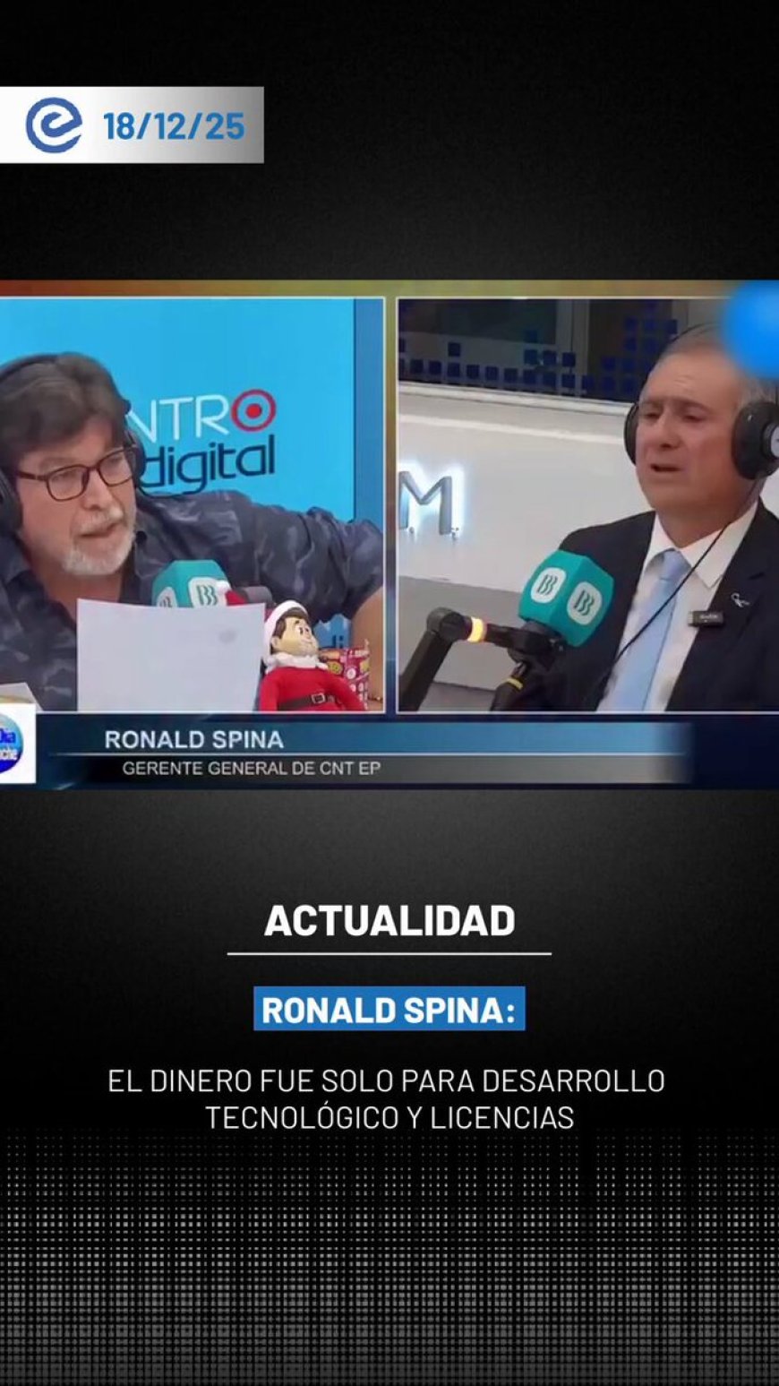 🔵 El gerente general de la CNT, Ronald Spina, aseguró que en el contrato con la empresa HealthBird no se realizó ningún anticipo ni pago vinculado al Instituto Ecuatoriano de Seguridad Social (IESS).