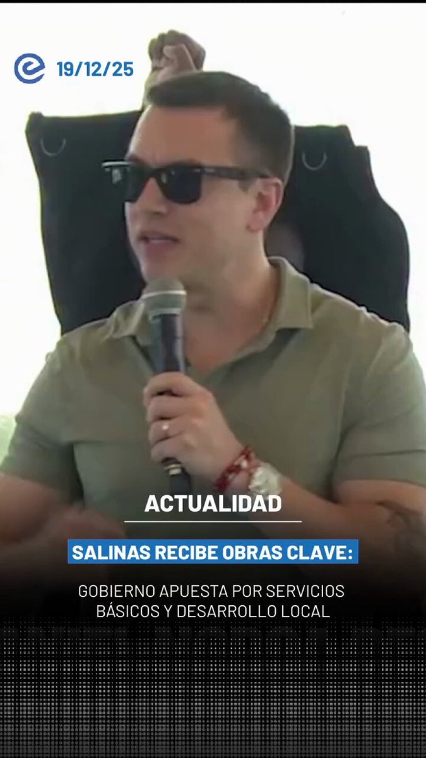 🔵El presidente Daniel Noboa cumplió agenda oficial en Salinas, donde entregó obras de saneamiento y agua potable para fortalecer el acceso a servicios básicos en el cantón.
