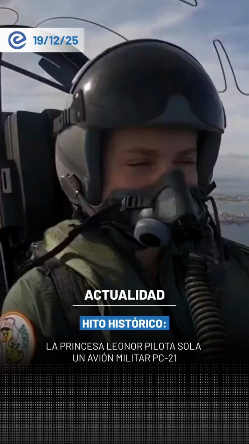 🔵 La Princesa de Asturias realizó este jueves 18 de diciembre su primer vuelo en solitario como parte de su formación militar en la Academia General del Aire y del Espacio, en San Javier, Murcia.