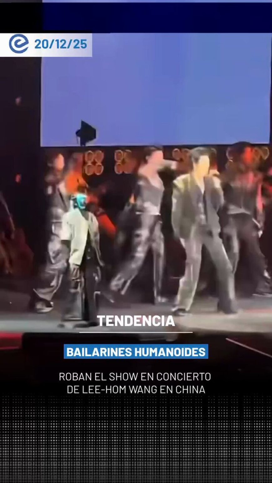 🔵 Seis robots humanoides sorprendieron al público durante el concierto del cantante chino-estadounidense Wang Leehom en Chengdu, China.