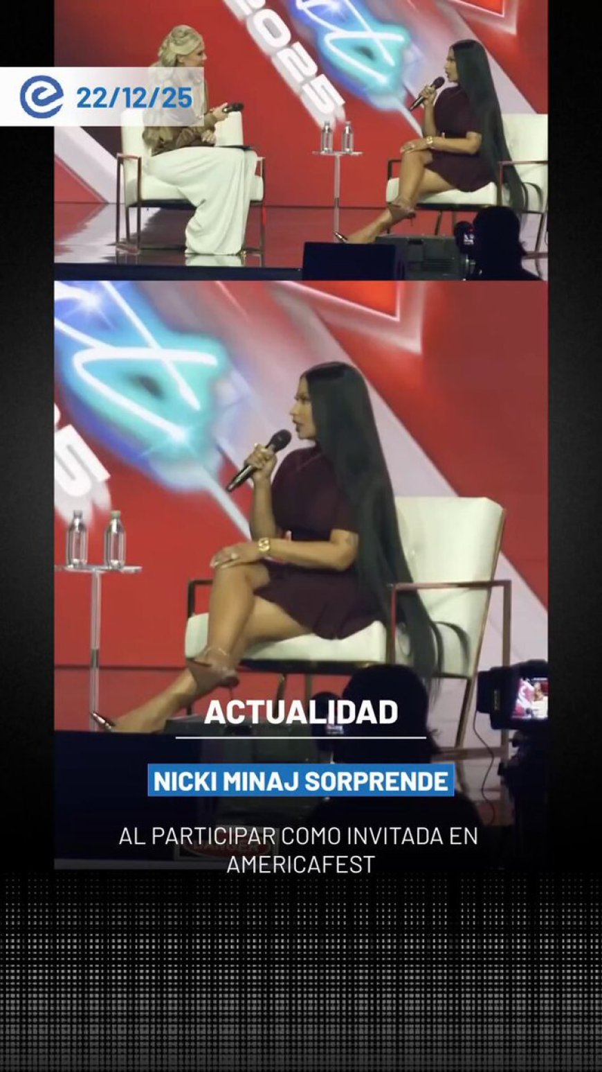 🔵 La rapera Nicki Minaj participó como invitada especial en la conferencia AmericaFest, organizada por Turning Point USA.
