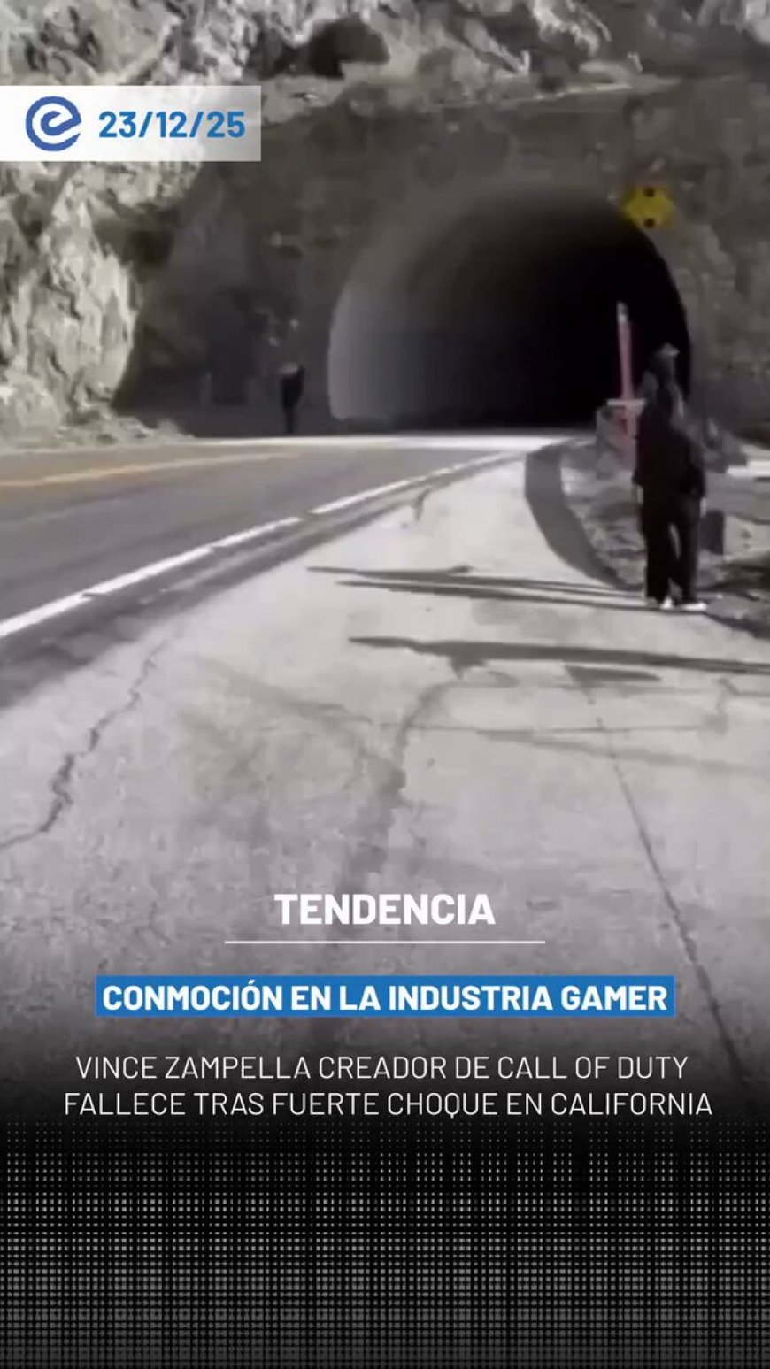 🔵 Un video difundido en redes sociales muestra el momento del grave accidente automovilístico en el que falleció Vince Zampella, creador de Call of Duty y una de las figuras clave detrás de Battlefield.