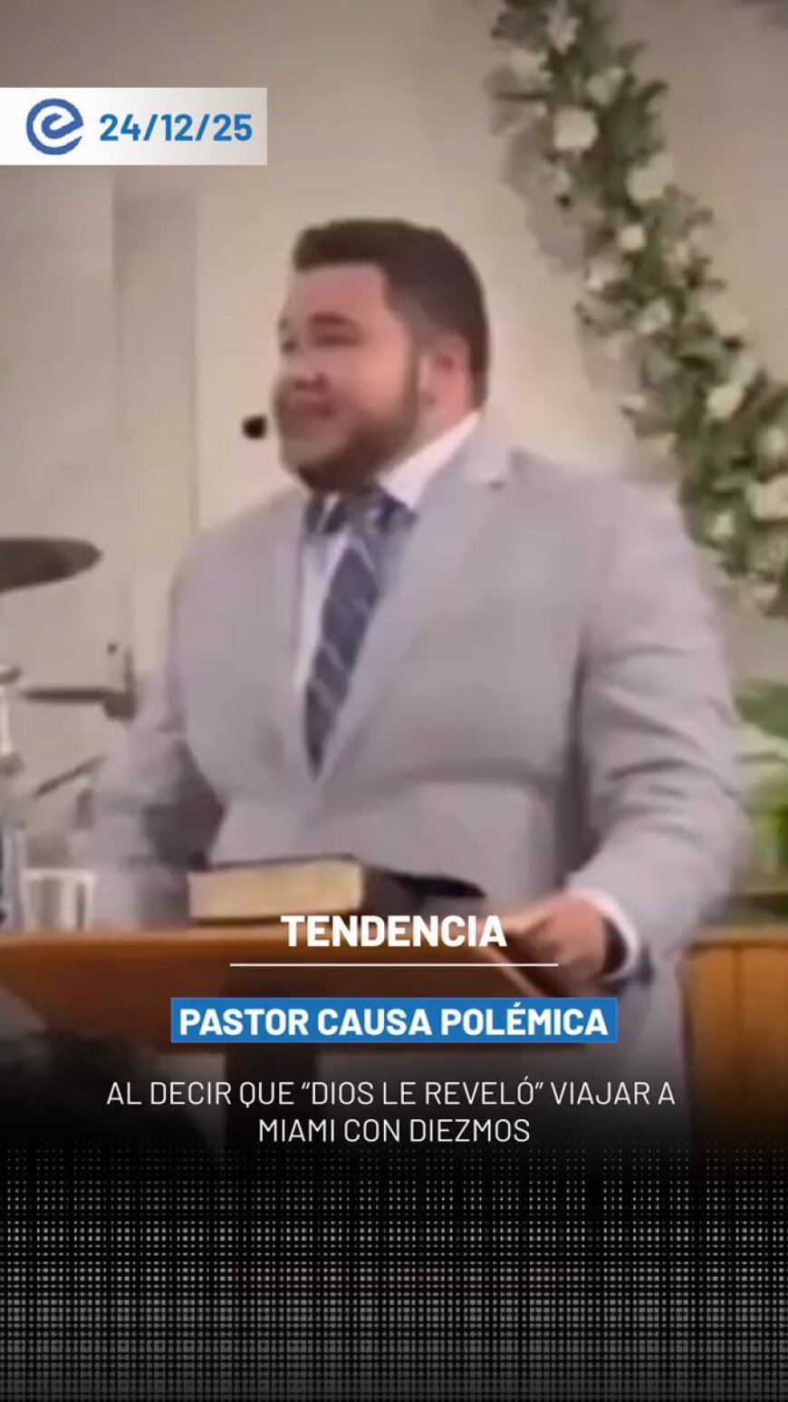 🔵 Un pastor se volvió viral en redes sociales tras afirmar durante una predicación que una “revelación divina” le indicó viajar con su familia a Miami utilizando recursos del diezmo y las ofrendas.