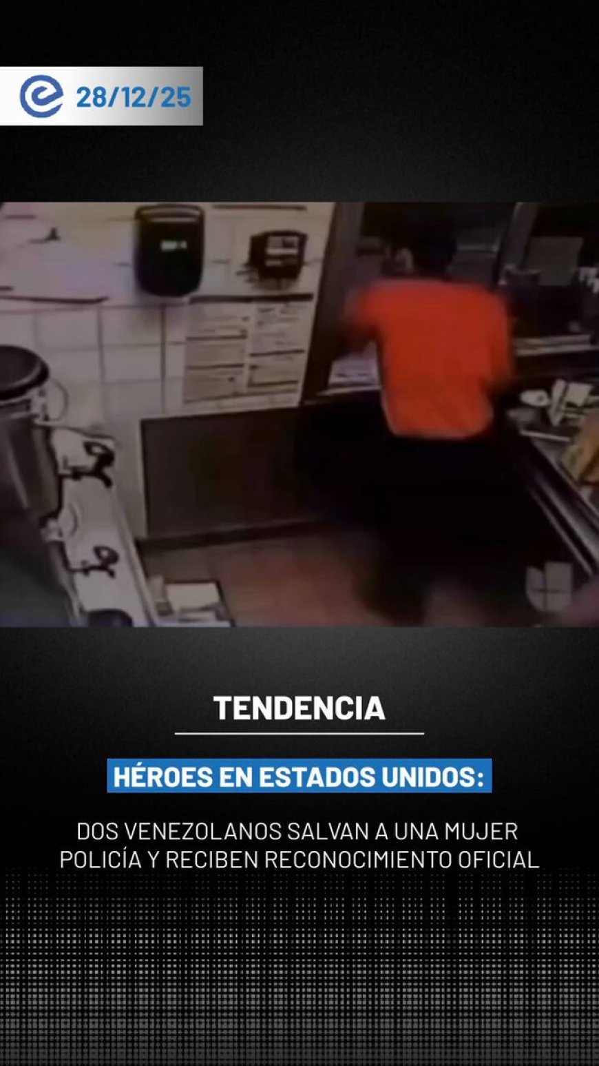 🔵 Dos ciudadanos venezolanos fueron reconocidos por autoridades en Estados Unidos tras salvar la vida de una mujer policía.