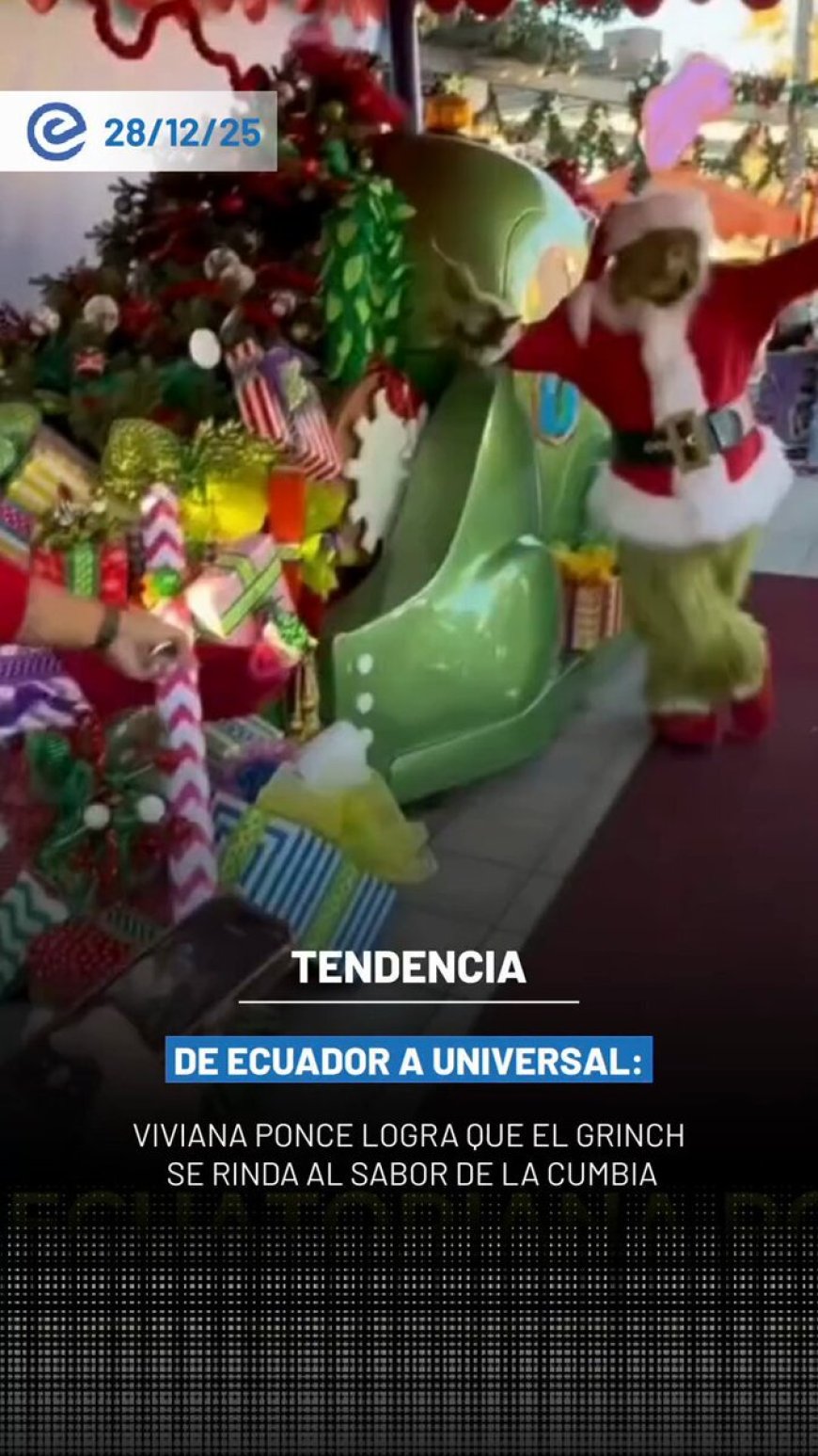 🔵 La ecuatoriana Viviana Ponce logró poner a bailar al Grinch durante su visita a los estudios Universal.