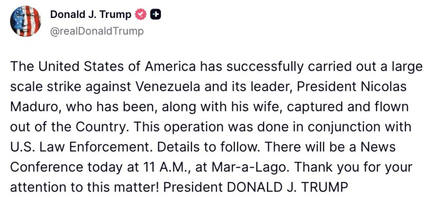 Comunicado oficial de la Casa Blanca. 👇