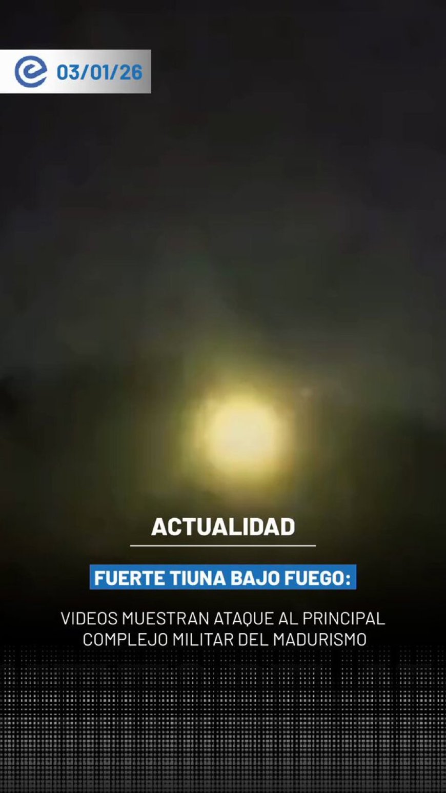 🔵 El medio RT difundió imágenes del supuesto ataque aéreo contra Venezuela, atribuido a un helicóptero estadounidense AH-64 Apache. Los videos muestran a la aeronave disparando contra el complejo militar de Fuerte Tiuna, en Caracas.