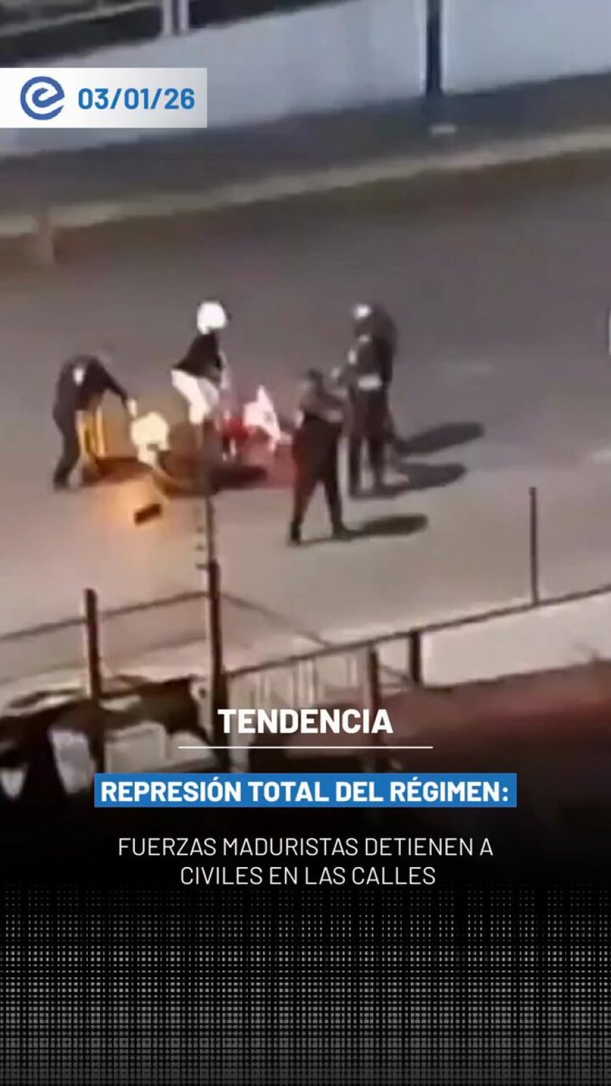 🔵 Venezolanos denuncian detenciones de civiles en las calles por parte de fuerzas del régimen de Nicolás Maduro. Los reportes ciudadanos señalan operativos en distintos puntos del país.