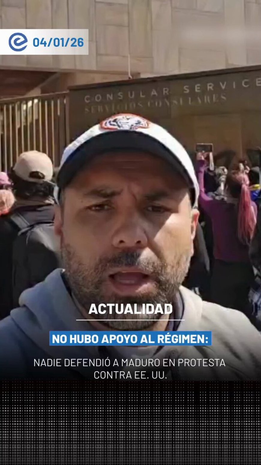 🔵 Durante una protesta contra la intervención de Estados Unidos en Venezuela, no se registraron testimonios de ciudadanos venezolanos que rechazaran la captura de Nicolás Maduro.