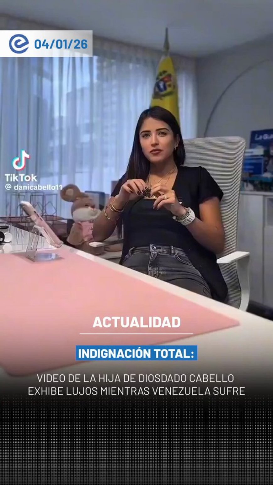🔵 Se viraliza un video de la hija de Diosdado Cabello, funcionaria del gobierno, en el que habla de lujos y extravagancias en medio de la crisis vene