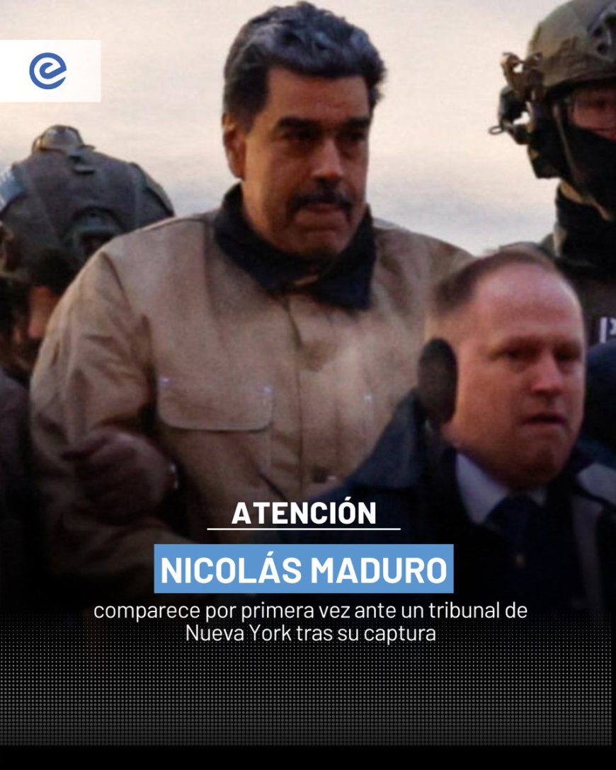🔵 Nicolás Maduro compareció este lunes 5 de enero de 2026 ante un tribunal de Nueva York, tras ser capturado en Venezuela durante una operación militar de Estados Unidos.