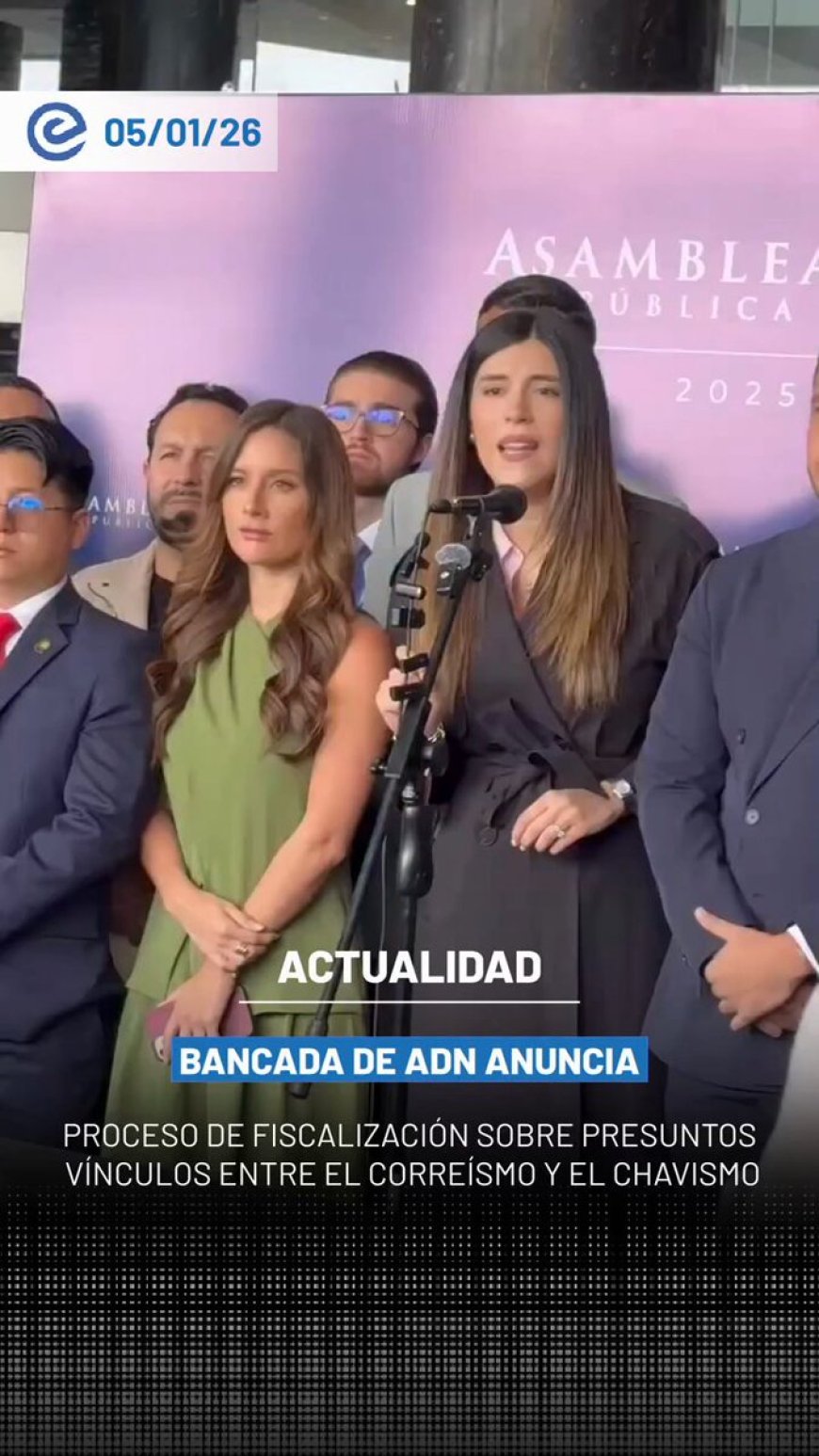 🔵 Tras la captura de Nicolás Maduro, la bancada oficialista de ADN anunció un proceso de fiscalización para investigar presuntos vínculos entre el correísmo y el chavismo en el financiamiento político.