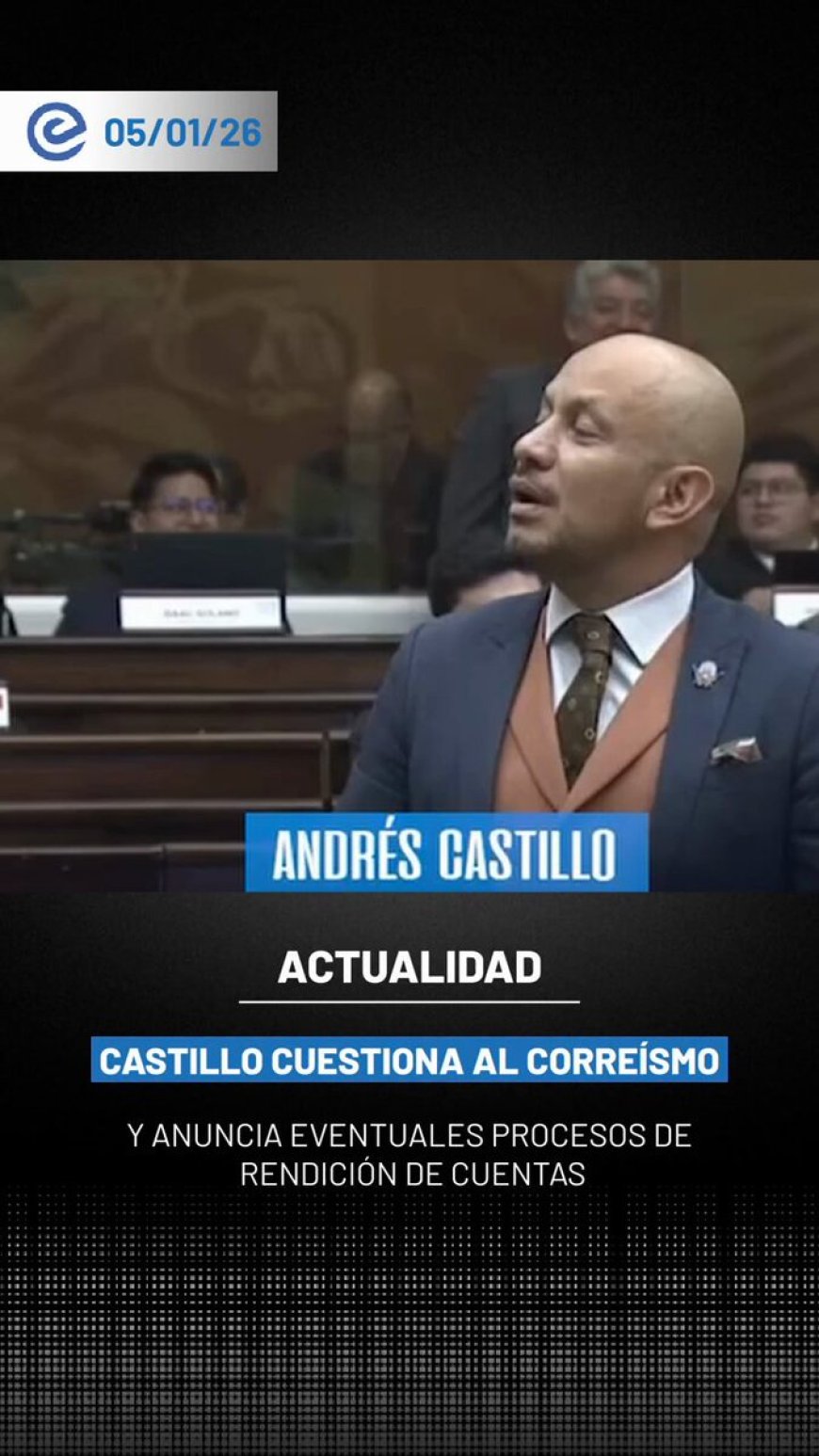 🔵 El asambleísta Andrés Castillo reaccionó a la captura de Nicolás Maduro afirmando que “a todo pavo le llega su Navidad” y señalando que sectores políticos están incómodos por la caída de quien, según dijo, los financiaba.