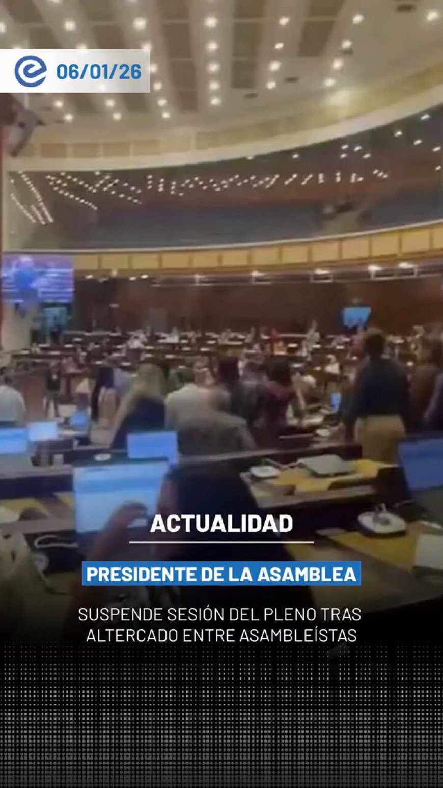 🔵 Asambleístas de la Revolución Ciudadana protagonizaron un nuevo enfrentamiento en el Pleno tras las declaraciones de Andrés Castillo, derivando en la suspensión de la sesión ordenada por Niels Olsen.