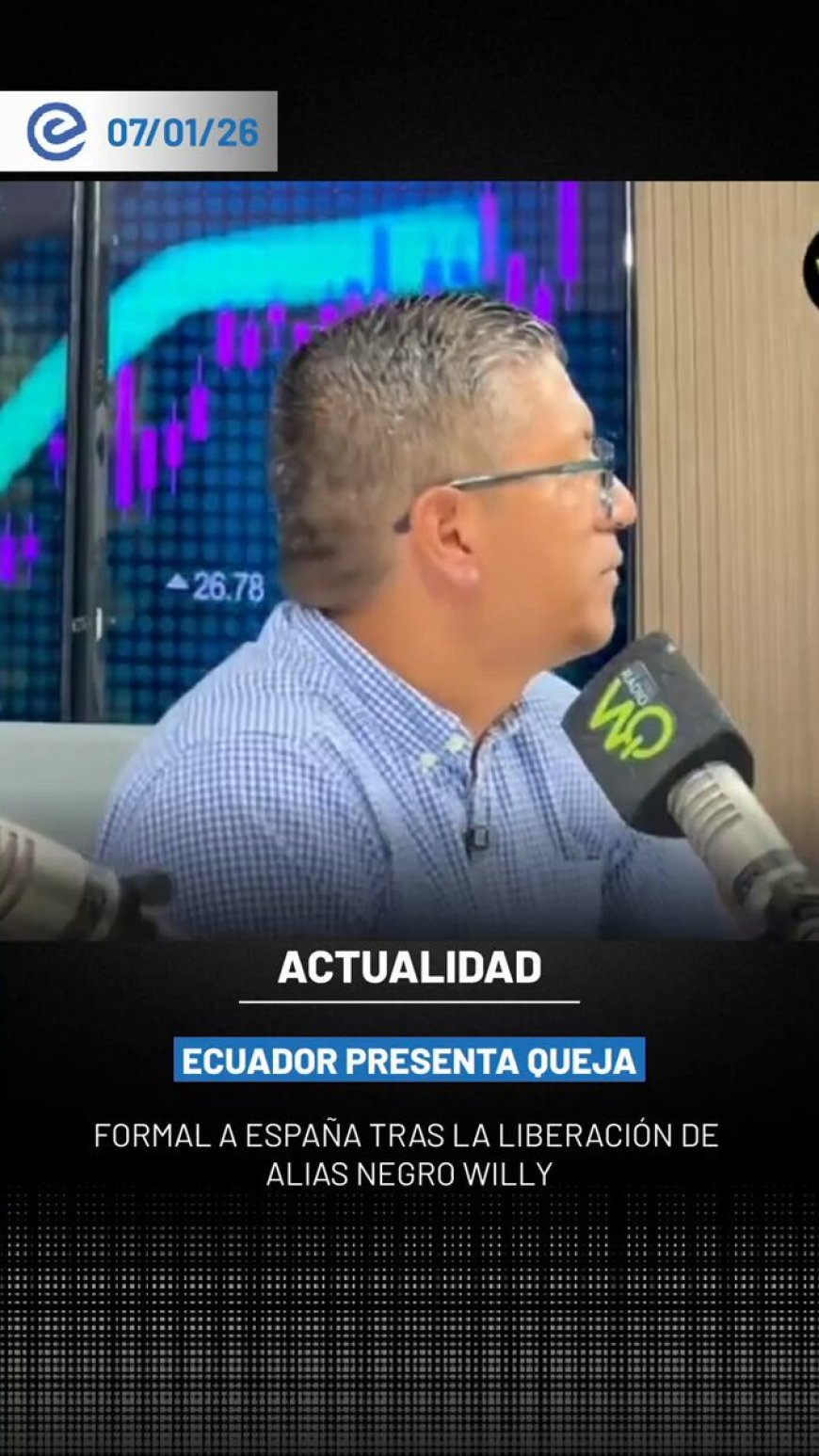 🔵 Ecuador presentó una queja formal a España luego de que se dejara en libertad al delincuente alias Negro Willy, cabecilla máximo de Los Tiguerones, pese a existir un proceso de extradición en curso.