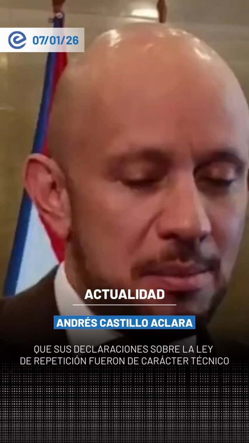 🔵 Andrés Castillo respondió a una queja presentada en la Asamblea por el correísta Comps Córdova, señalando que durante el debate únicamente expuso, desde un análisis técnico, que Córdova no conoce el contenido de la Ley de Repetición.
