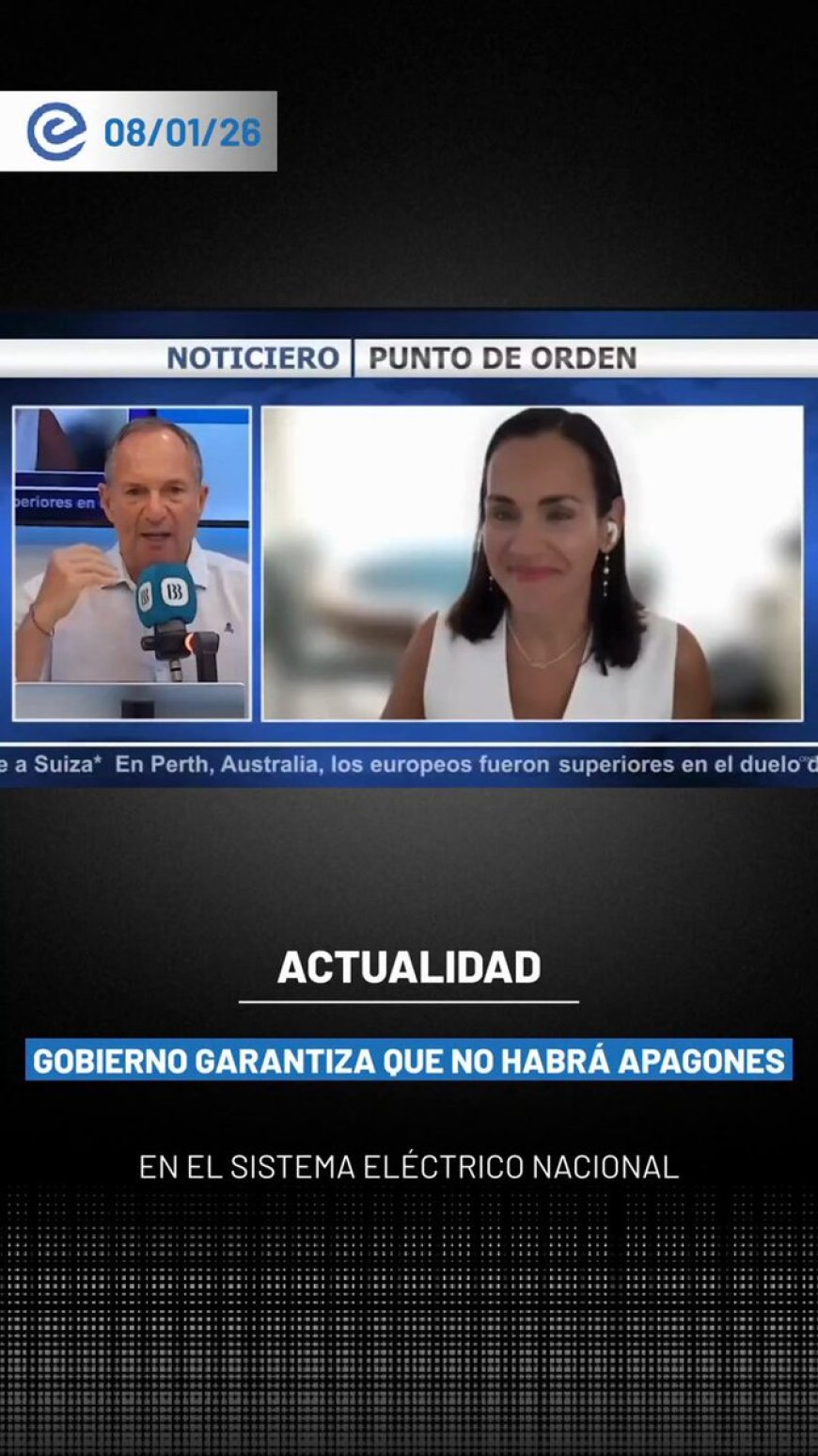 🔵 La ministra de Ambiente y Energía, Inés Manzano, aseguró que no existe riesgo de apagones en Ecuador, a diferencia de lo ocurrido en 2024. Explicó que el país cuenta con suministro eléctrico suficiente para cubrir la demanda nacional.