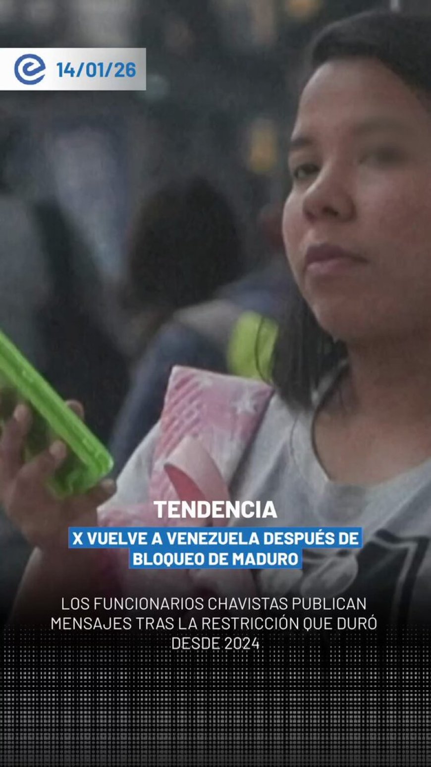 🔵 La presidenta interina Delcy Rodríguez anunció el regreso de la red social X en Venezuela, donde estuvo bloqueada por más de un año tras la orden de Nicolás Maduro en 2024.