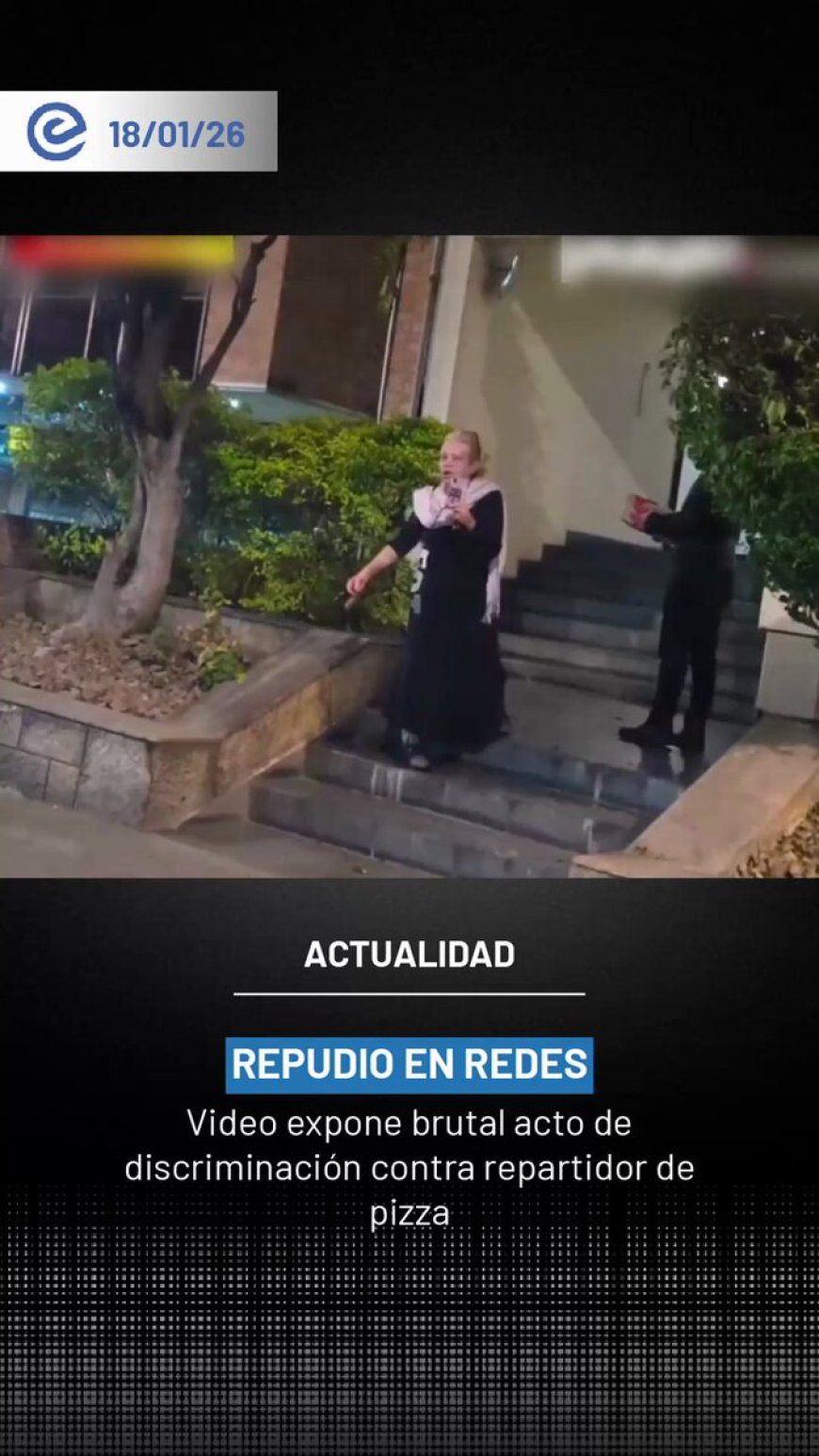 🔵 Un video difundido en redes sociales generó indignación al mostrar a una mujer lanzando comentarios clasistas y ofensivos contra un repartidor de pizza en el norte de la ciudad. El hecho fue grabado por el propio domiciliario.