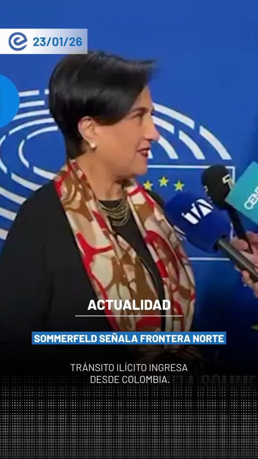 🔵La canciller Gabriela Sommerfeld afirmó que Ecuador no es un país productor de droga, sino una nación de tránsito.