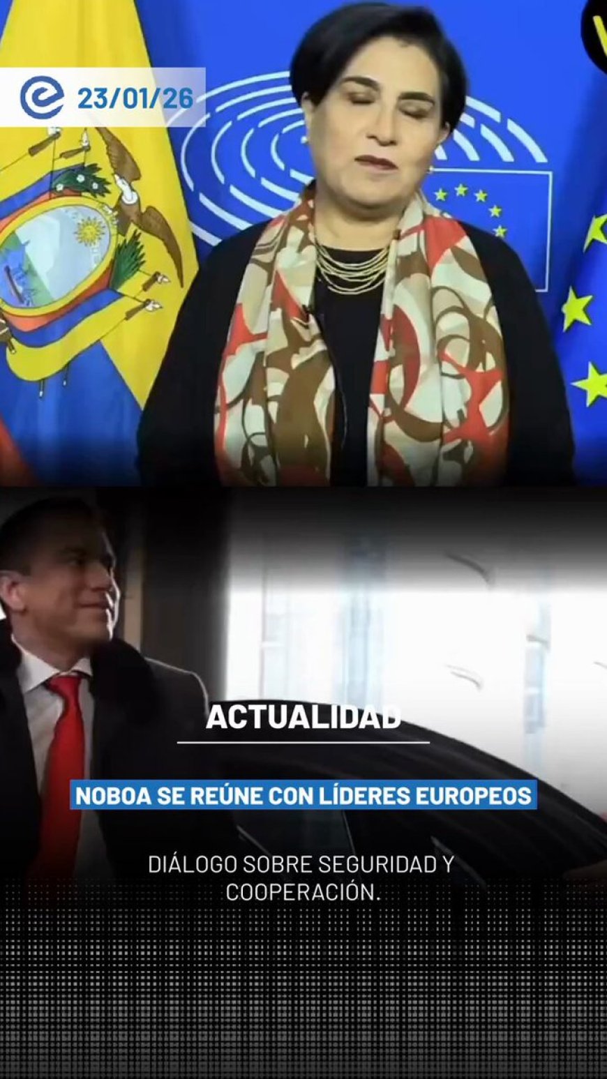 🔵Desde Bruselas, el presidente Daniel Noboa sostuvo una reunión con la presidenta del Parlamento Europeo, Roberta Metsola.